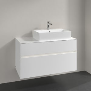 Villeroy & Boch Collaro Waschtischunterschrank 100 x 50 cm, mit 2 Auszügen und LED-Beleuchtung