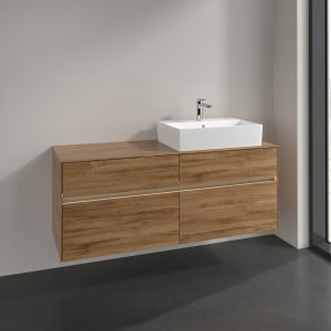 Villeroy & Boch Collaro Waschtischunterschrank 140 x 50 cm, mit 4 Auszügen und LED-Beleuchtung