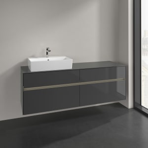 Villeroy & Boch Collaro Waschtischunterschrank 160 x 50 cm, mit 4 Auszügen und LED-Beleuchtung