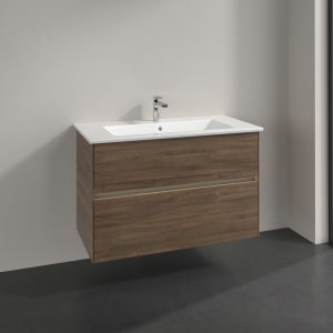 Villeroy & Boch Collaro Waschtischunterschrank 96 x 48 cm, mit 2 Auszügen und LED-Beleuchtung für Venticello Waschtisch