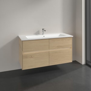 Villeroy & Boch Collaro Waschtischunterschrank 116 x 48 cm, mit 4 Auszügen und LED-Beleuchtung für Venticello Waschtisch