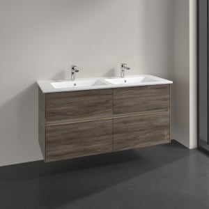 Villeroy & Boch Collaro Waschtischunterschrank 126 x 48 cm, mit 4 Auszügen und LED-Beleuchtung für Venticello Waschtisch