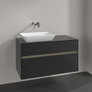 Villeroy & Boch Collaro Waschtischunterschrank 100 x 50 cm, mit 2 Auszügen und LED-Beleuchtung für Venticello Waschtisch