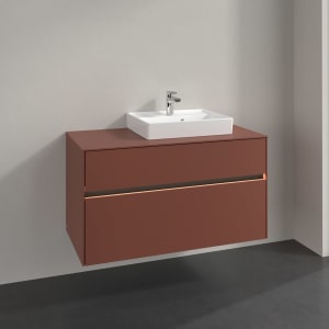 Villeroy & Boch Collaro Waschtischunterschrank 100 x 54,8 cm , mit LED-Beleuchtung, mit 2 Auszügen