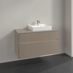 Villeroy & Boch Collaro Waschtischunterschrank 100 x 54,8 cm , mit LED-Beleuchtung, mit 2 Auszügen