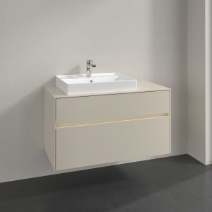 Villeroy & Boch Collaro Waschtischunterschrank 100 x 54,8 cm , mit LED-Beleuchtung, mit 2 Auszügen