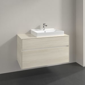 Villeroy & Boch Collaro Waschtischunterschrank 100 x 54,8 cm , mit LED-Beleuchtung, mit 2 Auszügen