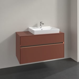 Villeroy & Boch Collaro Waschtischunterschrank 100 x 54,8 cm , mit LED-Beleuchtung, mit 2 Auszügen