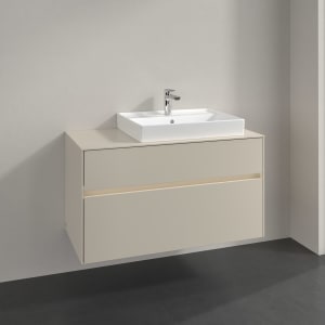 Villeroy & Boch Collaro Waschtischunterschrank 100 x 54,8 cm , mit LED-Beleuchtung, mit 2 Auszügen