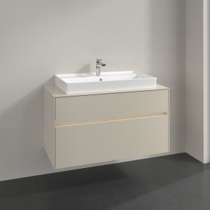 Villeroy & Boch Collaro Waschtischunterschrank 100 x 54,8 cm , mit LED-Beleuchtung, mit 2 Auszügen