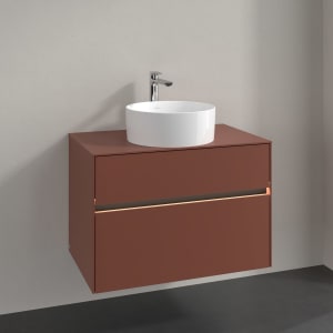 Villeroy & Boch Collaro Waschtischunterschrank 80 x 54,8 cm , mit LED-Beleuchtung, mit 2 Auszügen