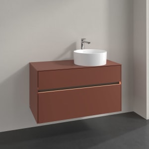 Villeroy & Boch Collaro Waschtischunterschrank 100 x 54,8 cm , mit LED-Beleuchtung, mit 2 Auszügen