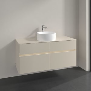 Villeroy & Boch Collaro Waschtischunterschrank 120 x 54,8 cm mit 4 Auszügen und LED Licht, für WT mittig