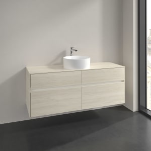 Villeroy & Boch Collaro Waschtischunterschrank 140 x 54,8 cm , mit LED-Beleuchtung, mit 4 Auszügen