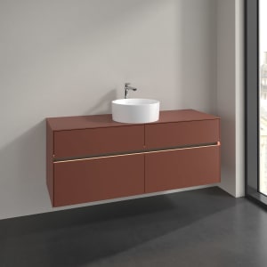Villeroy & Boch Collaro Waschtischunterschrank 140 x 54,8 cm , mit LED-Beleuchtung, mit 4 Auszügen