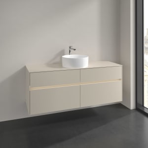 Villeroy & Boch Collaro Waschtischunterschrank 140 x 54,8 cm , mit LED-Beleuchtung, mit 4 Auszügen