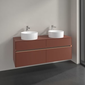 Villeroy & Boch Collaro Waschtischunterschrank 140 x 54,8 cm , mit LED-Beleuchtung, mit 4 Auszügen