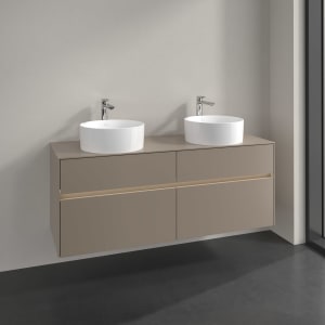 Villeroy & Boch Collaro Waschtischunterschrank 140 x 54,8 cm , mit LED-Beleuchtung, mit 4 Auszügen