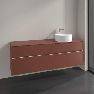 Villeroy & Boch Collaro Waschtischunterschrank 160 x 54,8 cm , mit LED-Beleuchtung, mit 4 Auszügen