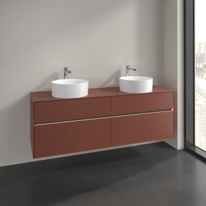 Villeroy & Boch Collaro Waschtischunterschrank 160 x 54,8 cm , mit LED-Beleuchtung, mit 4 Auszügen