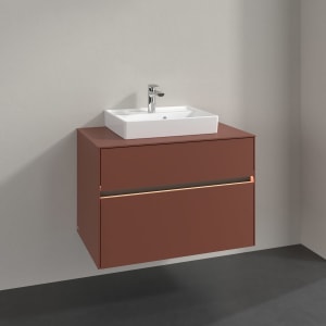 Villeroy & Boch Collaro Waschtischunterschrank 80 x 54,8 cm , mit LED-Beleuchtung, mit 2 Auszügen