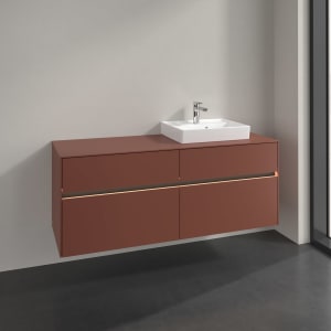 Villeroy & Boch Collaro Waschtischunterschrank 140 x 54,8 cm , mit LED-Beleuchtung, mit 4 Auszügen