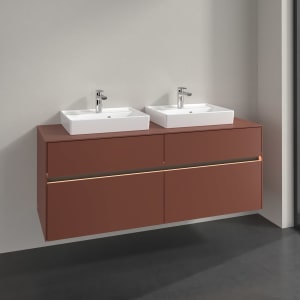 Villeroy & Boch Collaro Waschtischunterschrank 140 x 54,8 cm , mit LED-Beleuchtung, mit 4 Auszügen