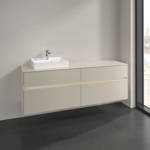 Villeroy & Boch Collaro Waschtischunterschrank 160 x 54,8 cm , mit LED-Beleuchtung, mit 4 Auszügen