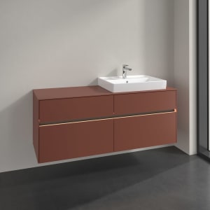 Villeroy & Boch Collaro Waschtischunterschrank 140 x 54,8 cm , mit LED-Beleuchtung, mit 4 Auszügen
