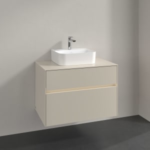 Villeroy & Boch Collaro Waschtischunterschrank 80 x 54,8 cm , mit LED-Beleuchtung, mit 2 Auszügen