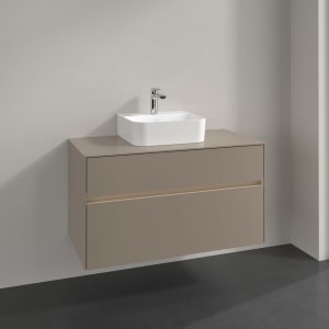 Villeroy & Boch Collaro Waschtischunterschrank 100 x 54,8 cm , mit LED-Beleuchtung, mit 2 Auszügen