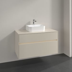 Villeroy & Boch Collaro Waschtischunterschrank 100 x 54,8 cm , mit LED-Beleuchtung, mit 2 Auszügen