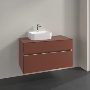 Villeroy & Boch Collaro Waschtischunterschrank 100 x 54,8 cm , mit LED-Beleuchtung, mit 2 Auszügen