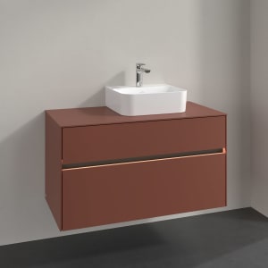 Villeroy & Boch Collaro Waschtischunterschrank 100 x 54,8 cm , mit LED-Beleuchtung, mit 2 Auszügen