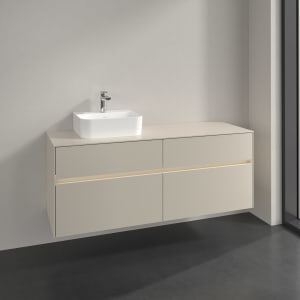 Villeroy & Boch Collaro Waschtischunterschrank 140 x 54,8 cm , mit LED-Beleuchtung, mit 4 Auszügen