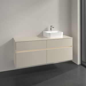 Villeroy & Boch Collaro Waschtischunterschrank 140 x 54,8 cm , mit LED-Beleuchtung, mit 4 Auszügen
