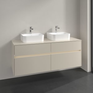 Villeroy & Boch Collaro Waschtischunterschrank 140 x 54,8 cm , mit LED-Beleuchtung, mit 4 Auszügen