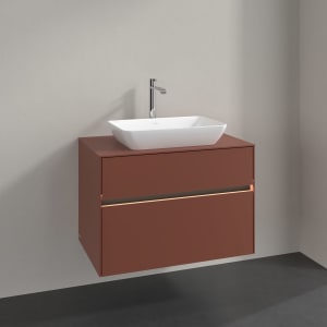 Villeroy & Boch Collaro Waschtischunterschrank 80 x 54,8 cm , mit LED-Beleuchtung, mit 2 Auszügen