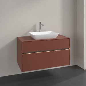 Villeroy & Boch Collaro Waschtischunterschrank 100 x 54,8 cm , mit LED-Beleuchtung, mit 2 Auszügen