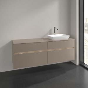 Villeroy & Boch Collaro Waschtischunterschrank 160 x 54,8 cm , mit LED-Beleuchtung, mit 4 Auszügen
