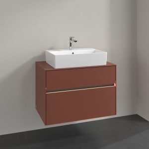 Villeroy & Boch Collaro Waschtischunterschrank 80 x 54,8 cm , mit LED-Beleuchtung, mit 2 Auszügen