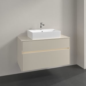 Villeroy & Boch Collaro Waschtischunterschrank 100 x 54,8 cm , mit LED-Beleuchtung, mit 2 Auszügen