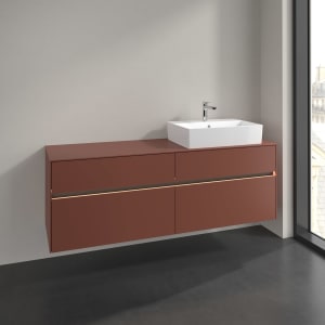 Villeroy & Boch Collaro Waschtischunterschrank 160 x 54,8 cm , mit LED-Beleuchtung, mit 4 Auszügen