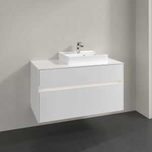 Villeroy & Boch Collaro Waschtischunterschrank 100 x 54,8 cm mit 2 Auszügen und LED Licht, für WT rechts