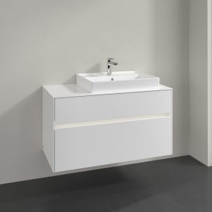 Villeroy & Boch Collaro Waschtischunterschrank 100 x 54,8 cm mit 2 Auszügen und LED Licht, für WT rechts