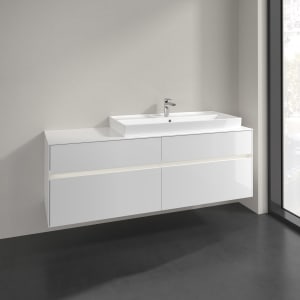 Villeroy & Boch Collaro Waschtischunterschrank 160 x 54,8 cm mit 4 Auszügen und LED Licht, für WT rechts