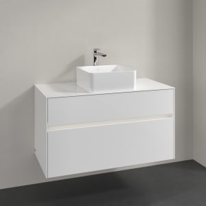 Villeroy & Boch Collaro Waschtischunterschrank 100 x 54,8 cm mit 2 Auszügen und LED Licht, für WT mittig