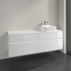 Villeroy & Boch Collaro Waschtischunterschrank 160 x 54,8 cm mit 4 Auszügen und LED Licht, für WT rechts