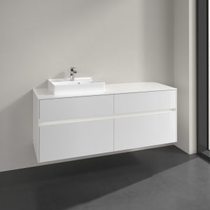 Villeroy & Boch Collaro Waschtischunterschrank 140 x 54,8 cm mit 4 Auszügen und LED Licht, für WT links