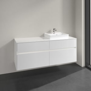 Villeroy & Boch Collaro Waschtischunterschrank 140 x 54,8 cm mit 4 Auszügen und LED Licht, für WT rechts